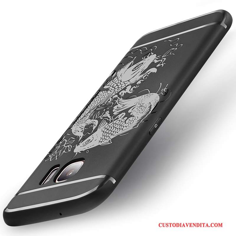 Custodia Samsung Galaxy S7 Goffratura Morbido Macchiati, Cover Samsung Galaxy S7 Protezione Nerotelefono