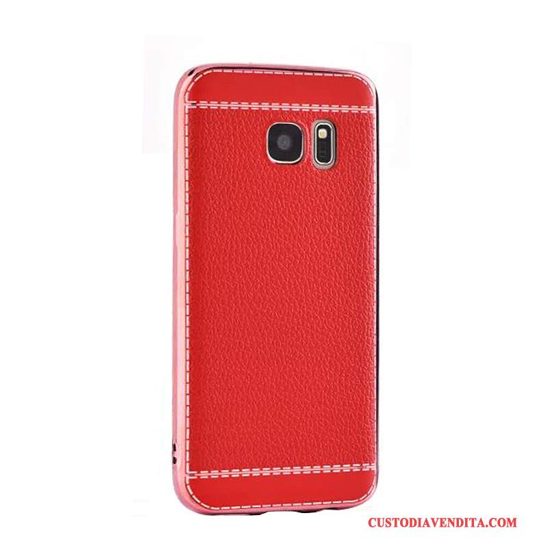 Custodia Samsung Galaxy S7 Pelle Affari Tendenza, Cover Samsung Galaxy S7 Protezione Telefono Rosso