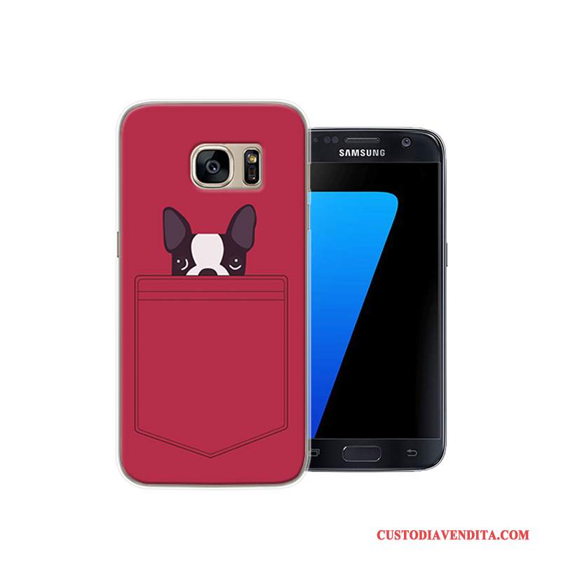 Custodia Samsung Galaxy S7 Protezione Rosso Anti-caduta, Cover Samsung Galaxy S7 Cartone Animato Difficile Di Personalità