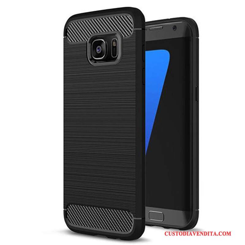 Custodia Samsung Galaxy S7 Silicone Telefono Nero, Cover Samsung Galaxy S7 Protezione Nuovo Morbido