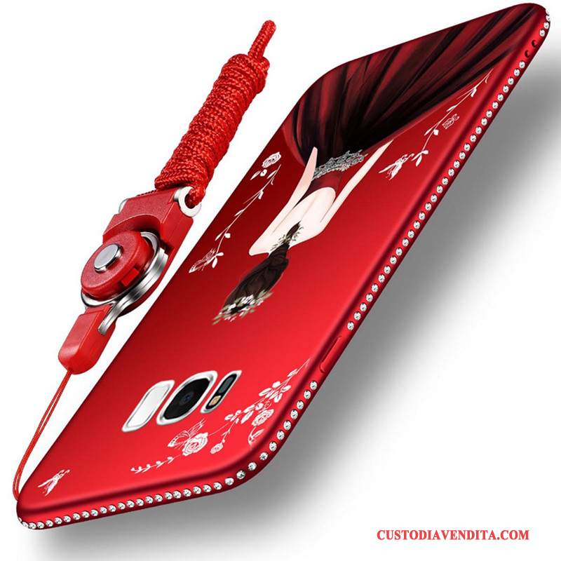 Custodia Samsung Galaxy S8 Cartone Animato Ornamenti Appesi Rosso, Cover Samsung Galaxy S8 Strass Telefono Tutto Incluso