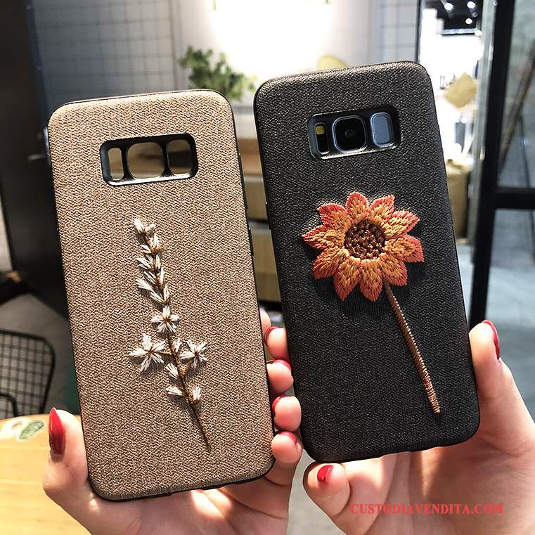 Custodia Samsung Galaxy S8 Creativo Anti-caduta Ricamo, Cover Samsung Galaxy S8 Protezione Cachi Nuovo