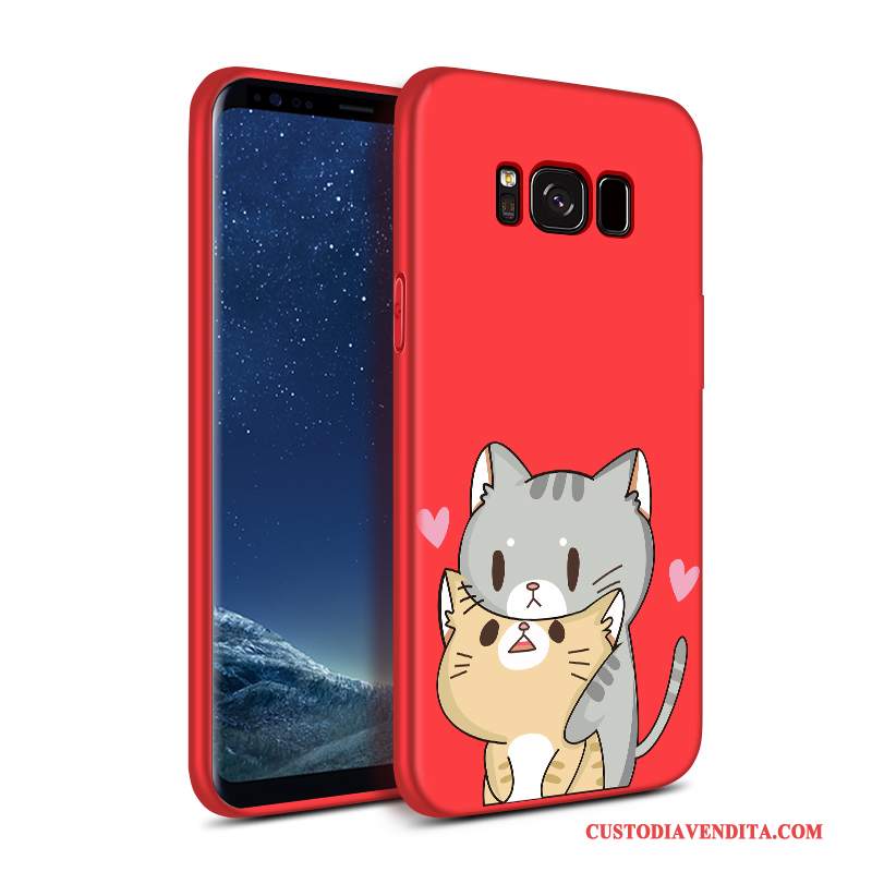 Custodia Samsung Galaxy S8 Creativo Anti-cadutatelefono, Cover Samsung Galaxy S8 Silicone Morbido Rosso