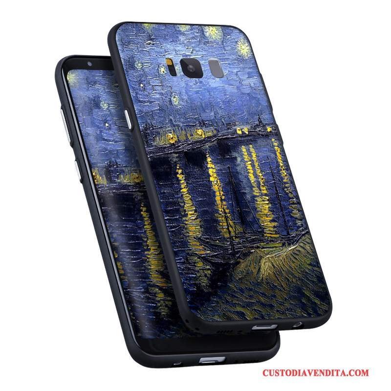 Custodia Samsung Galaxy S8 Creativo Blu Scuro Alto, Cover Samsung Galaxy S8 Protezione Ornamenti Appesitelefono