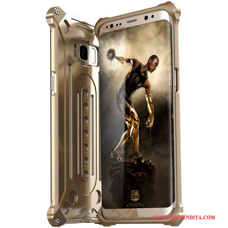 Custodia Samsung Galaxy S8 Creativo Di Personalità Metallo, Cover Samsung Galaxy S8 Protezione Oro Cool