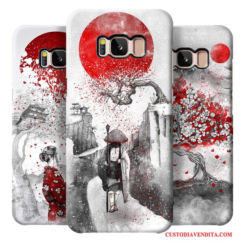 Custodia Samsung Galaxy S8+ Creativo Telefono Vento, Cover Samsung Galaxy S8+ Macchiati Rosso