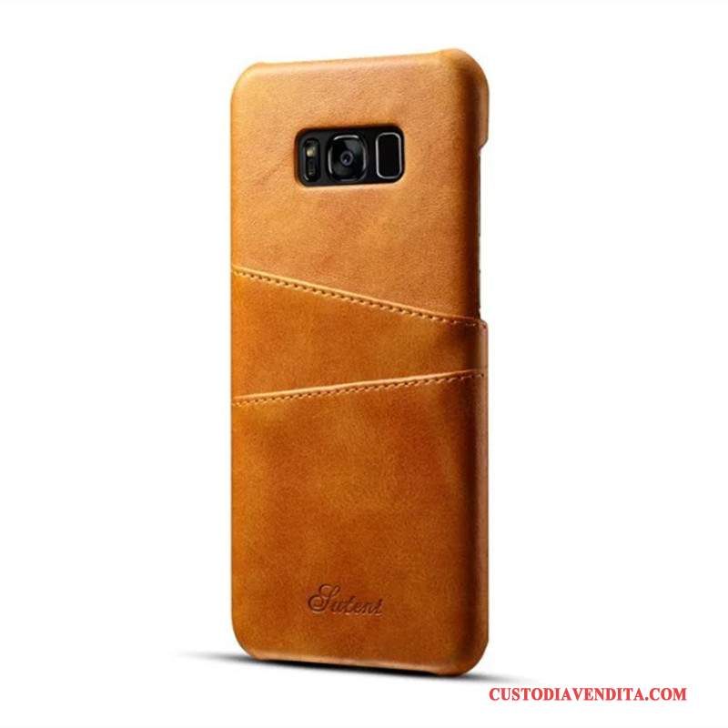 Custodia Samsung Galaxy S8 Pelle Telefono Giallo, Cover Samsung Galaxy S8 Protezione Carta Anti-caduta