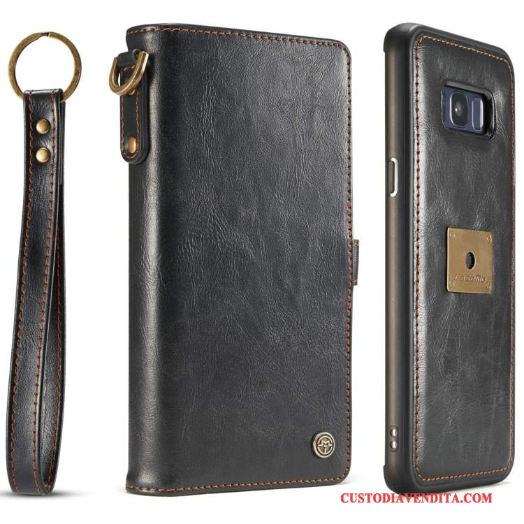 Custodia Samsung Galaxy S8+ Protezione Affari Nero, Cover Samsung Galaxy S8+ Folio Carta Ornamenti Appesi