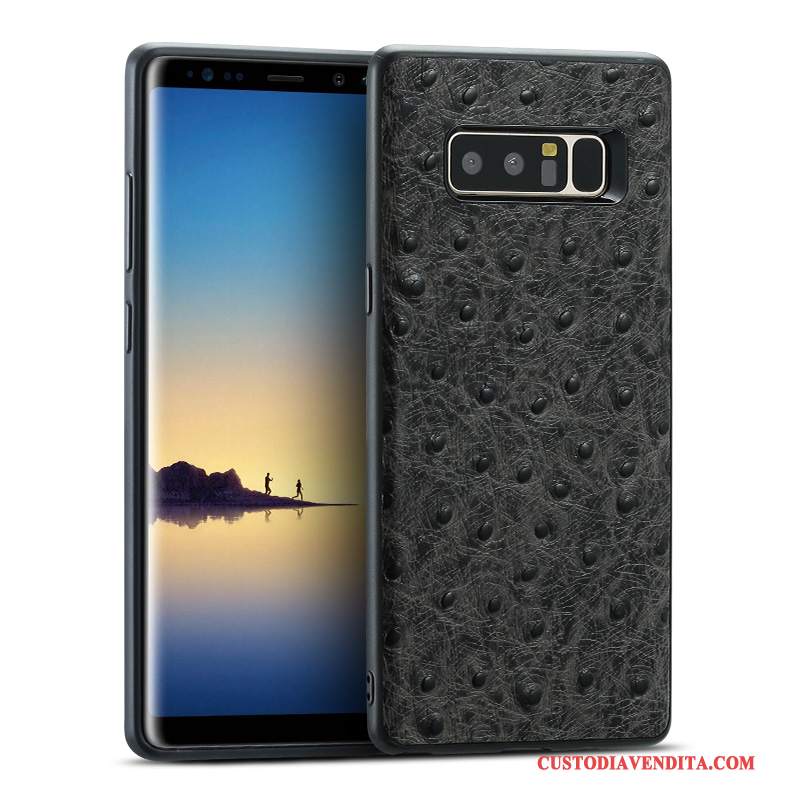 Custodia Samsung Galaxy S8 Protezione Anti-caduta Colore Profondo, Cover Samsung Galaxy S8 Pelle Di Personalità Grigio