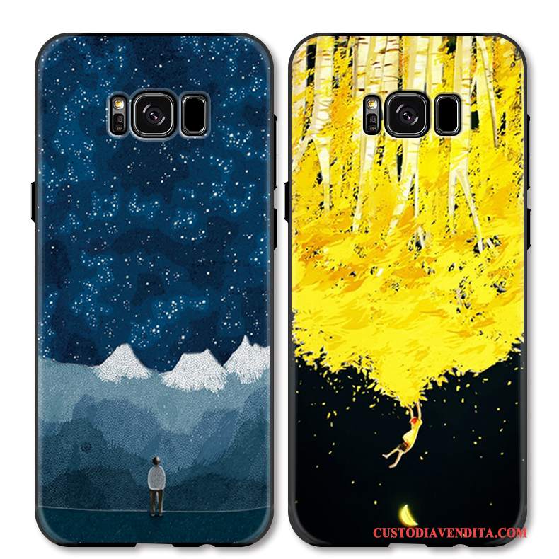 Custodia Samsung Galaxy S8 Protezione Anti-caduta Ornamenti Appesi, Cover Samsung Galaxy S8 Goffratura Giallo Tutto Incluso