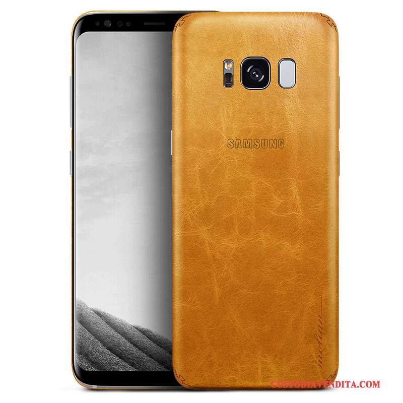 Custodia Samsung Galaxy S8+ Protezione Arancionetelefono, Cover Samsung Galaxy S8+ Pelle Giallo Sottile