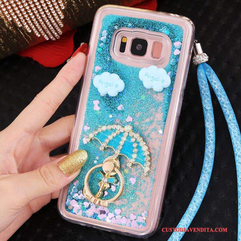 Custodia Samsung Galaxy S8 Silicone Blu Anti-caduta, Cover Samsung Galaxy S8 Protezione Ornamenti Appesi Sabbie Mobili