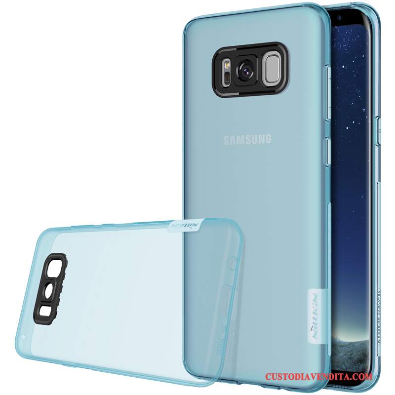 Custodia Samsung Galaxy S8 Silicone Morbido Trasparente, Cover Samsung Galaxy S8 Protezione Blu Oro