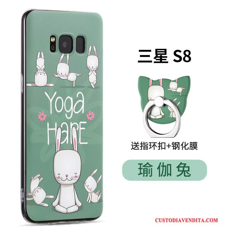 Custodia Samsung Galaxy S8 Silicone Trasparente Verde, Cover Samsung Galaxy S8 Creativo Telefono Anti-caduta