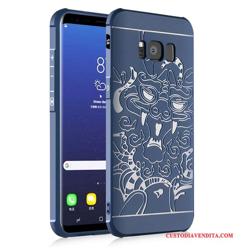 Custodia Samsung Galaxy S8 Silicone Tutto Incluso Anti-caduta, Cover Samsung Galaxy S8 Protezione Tendenza Blu Scuro