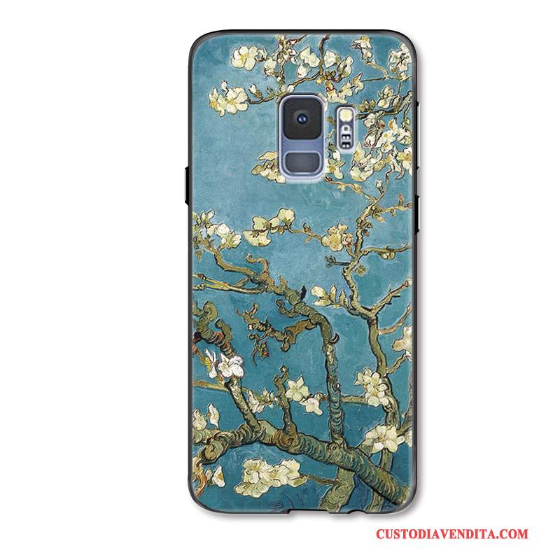 Custodia Samsung Galaxy S9 Creativo Fioritelefono, Cover Samsung Galaxy S9 Protezione Di Personalità Blu