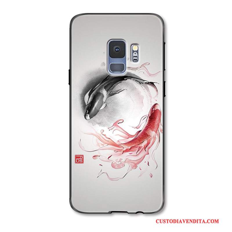 Custodia Samsung Galaxy S9 Goffratura Anti-caduta Stile Cinese, Cover Samsung Galaxy S9 Creativo Tutto Incluso Di Personalità