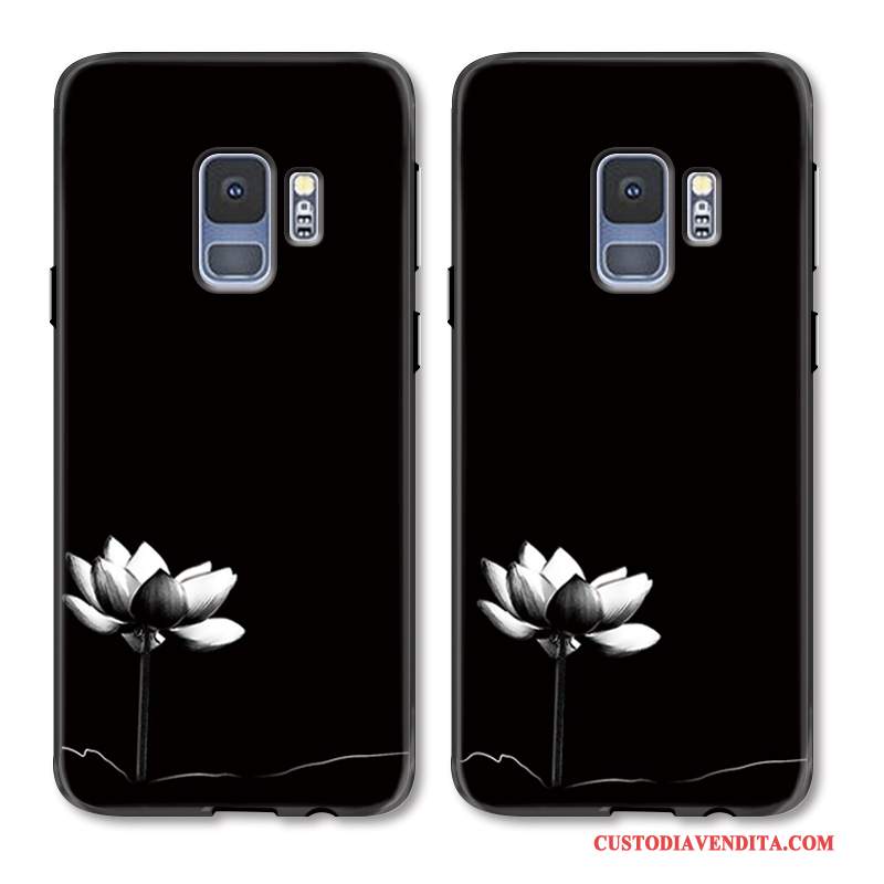 Custodia Samsung Galaxy S9 Goffratura Telefono Semplici, Cover Samsung Galaxy S9 Protezione Bianco Ornamenti Appesi