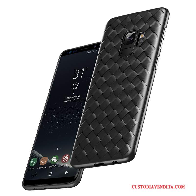 Custodia Samsung Galaxy S9+ Pelle Modello Intrecciate, Cover Samsung Galaxy S9+ Protezione Anti-caduta Tutto Incluso