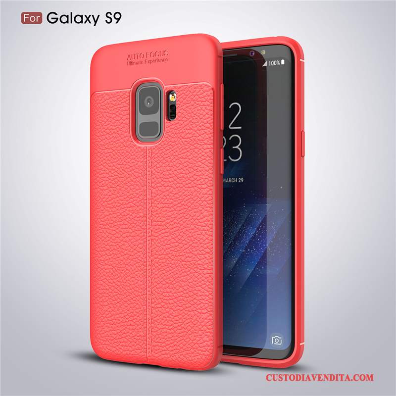 Custodia Samsung Galaxy S9 Pelle Tutto Incluso Morbido, Cover Samsung Galaxy S9 Silicone Modello Rosso