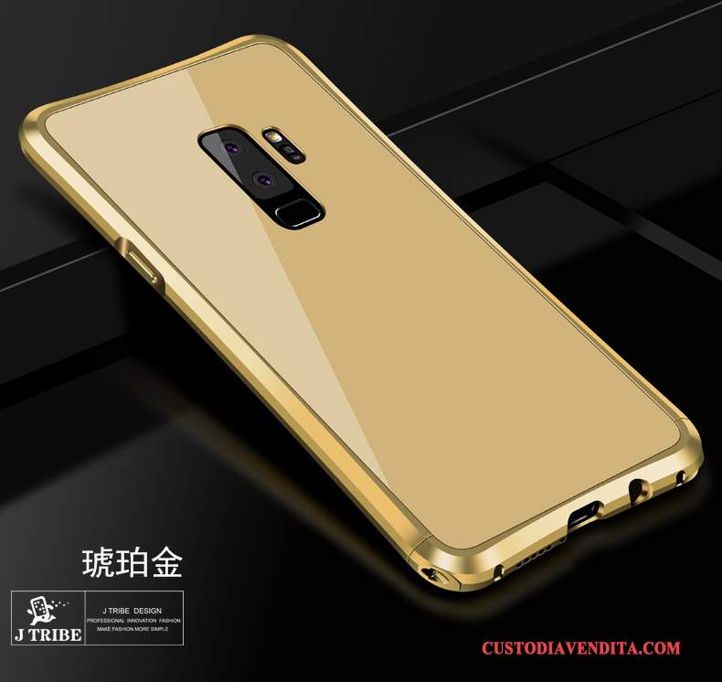 Custodia Samsung Galaxy S9 Protezione Oro Telaio, Cover Samsung Galaxy S9 Metallo Tutto Incluso