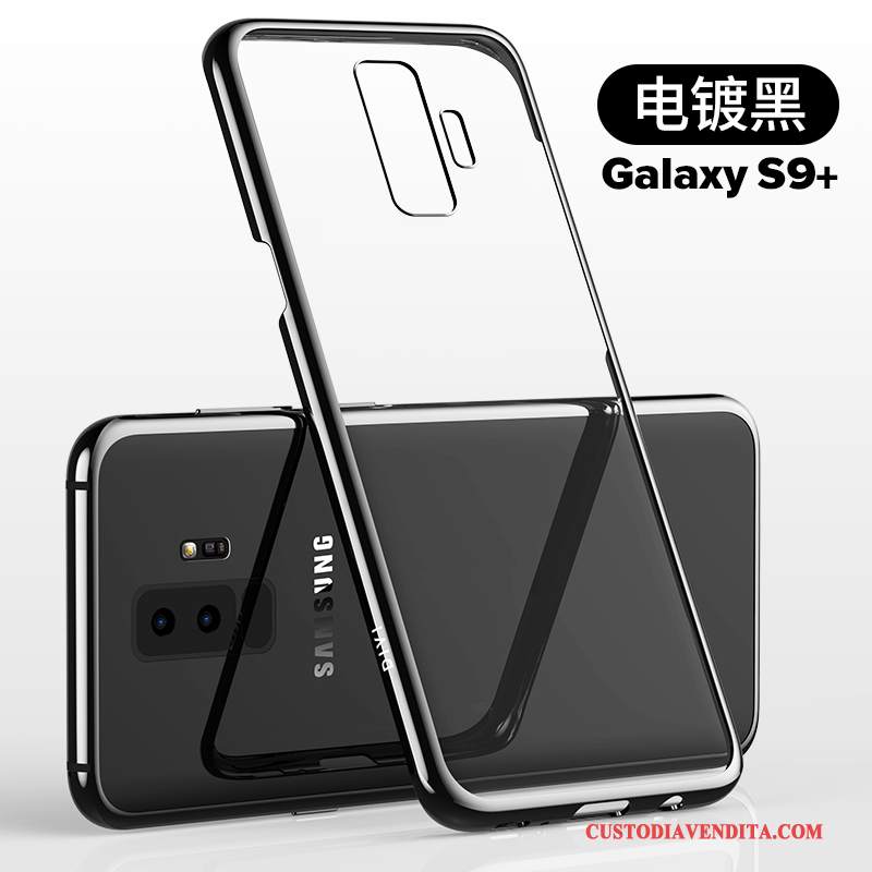 Custodia Samsung Galaxy S9+ Protezione Sottilitelefono, Cover Samsung Galaxy S9+ Nero Trasparente