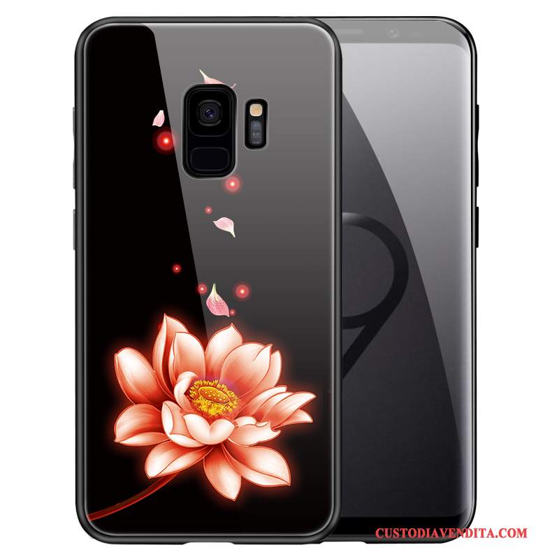 Custodia Samsung Galaxy S9+ Protezione Vetro Temperatotelefono, Cover Samsung Galaxy S9+ Nero Anti-caduta