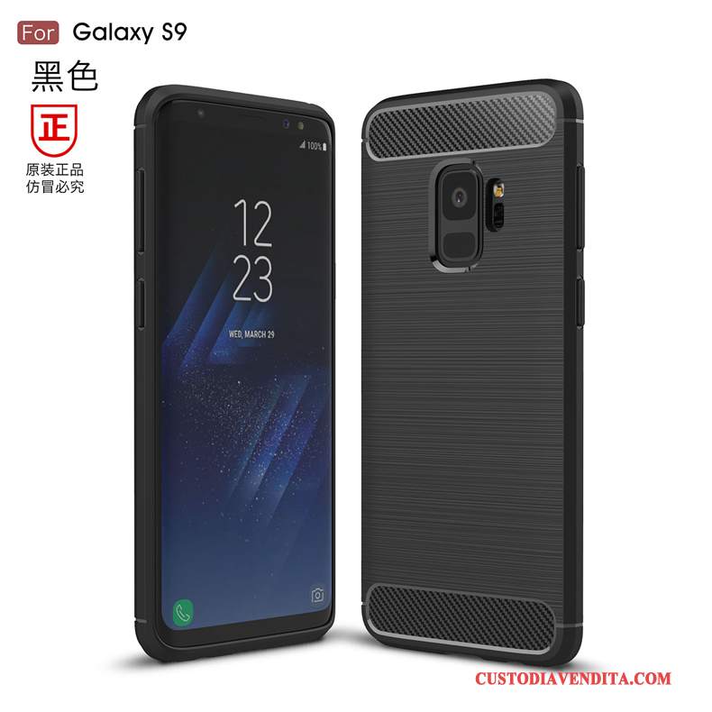 Custodia Samsung Galaxy S9 Silicone Modello Affari, Cover Samsung Galaxy S9 Protezione Telefono Nero