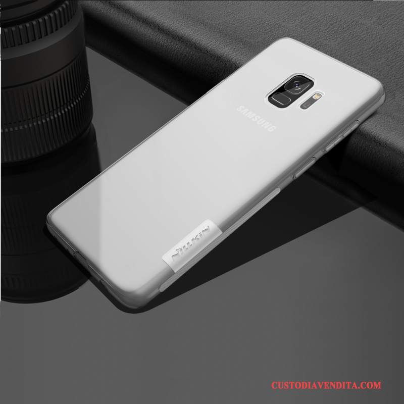 Custodia Samsung Galaxy S9 Silicone Morbidotelefono, Cover Samsung Galaxy S9 Protezione Trasparente Grigio