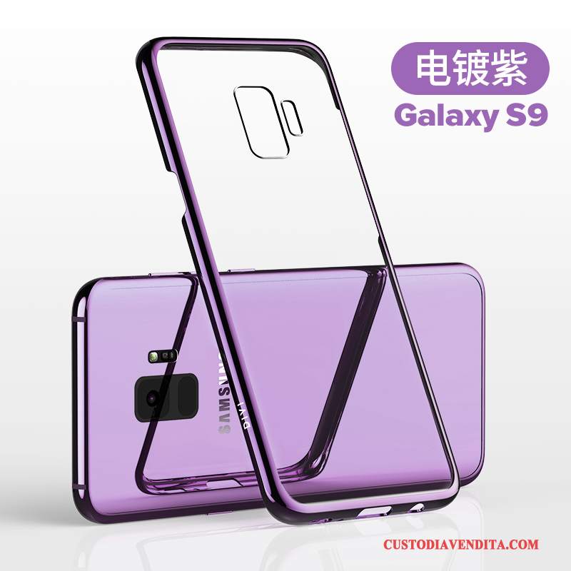 Custodia Samsung Galaxy S9 Silicone Porpora Anti-caduta, Cover Samsung Galaxy S9 Protezione Trasparente Sottile