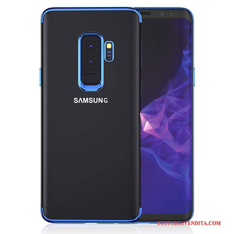 Custodia Samsung Galaxy S9+ Silicone Telefono Trasparente, Cover Samsung Galaxy S9+ Blu Scuro Anti-caduta