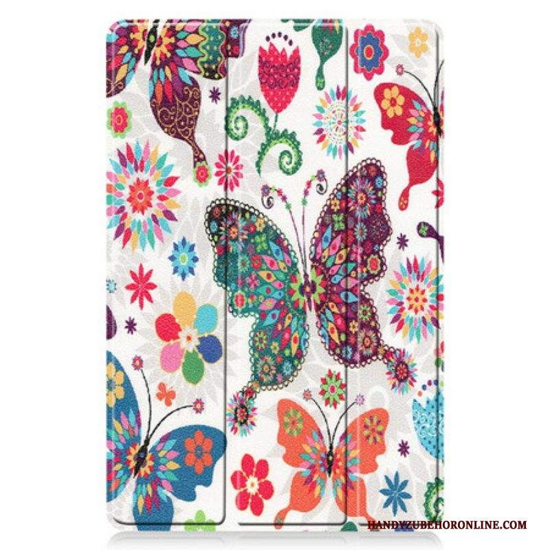 Custodia Samsung Galaxy Tab S8 / Tab S7 Portapenne Fiore Vintage