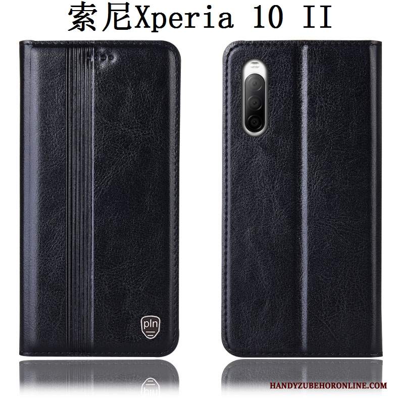 Custodia Sony Xperia 10 Ii Protezione Anti-cadutatelefono, Cover Sony Xperia 10 Ii Pelle Nero Tutto Incluso