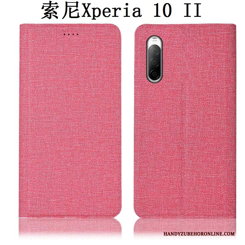 Custodia Sony Xperia 10 Ii Protezione Rosa Anti-caduta, Cover Sony Xperia 10 Ii Pelle Cotone E Linotelefono