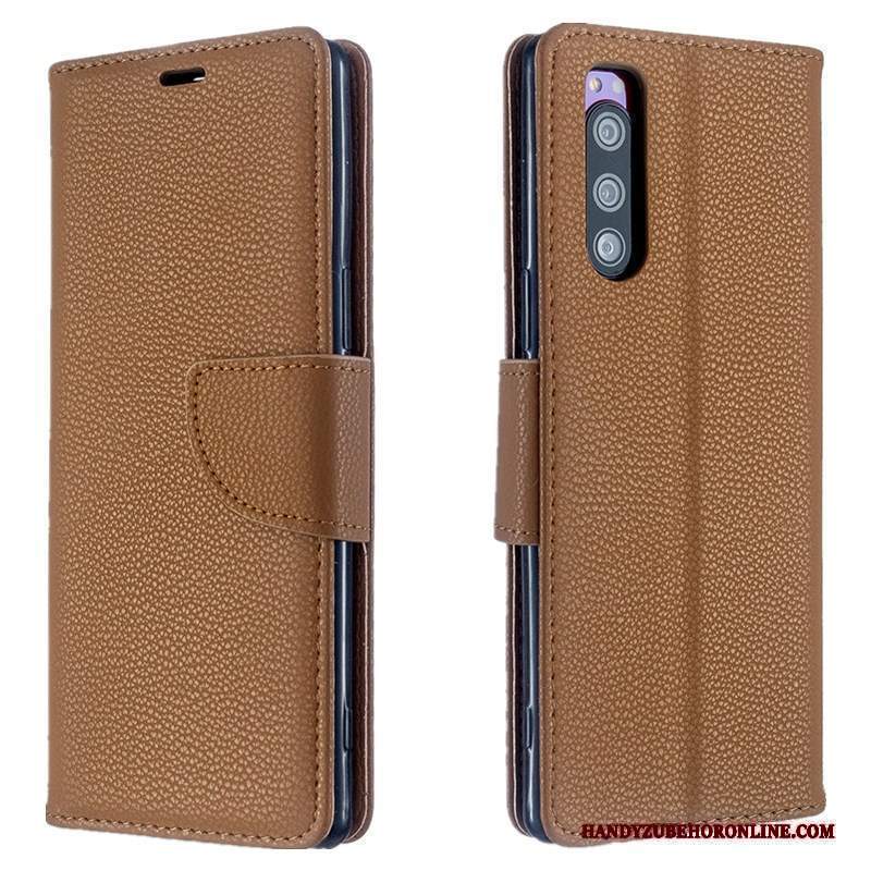 Custodia Sony Xperia 5 Portafoglio Tendenza Carta, Cover Sony Xperia 5 Folio Tutto Incluso Nuovo