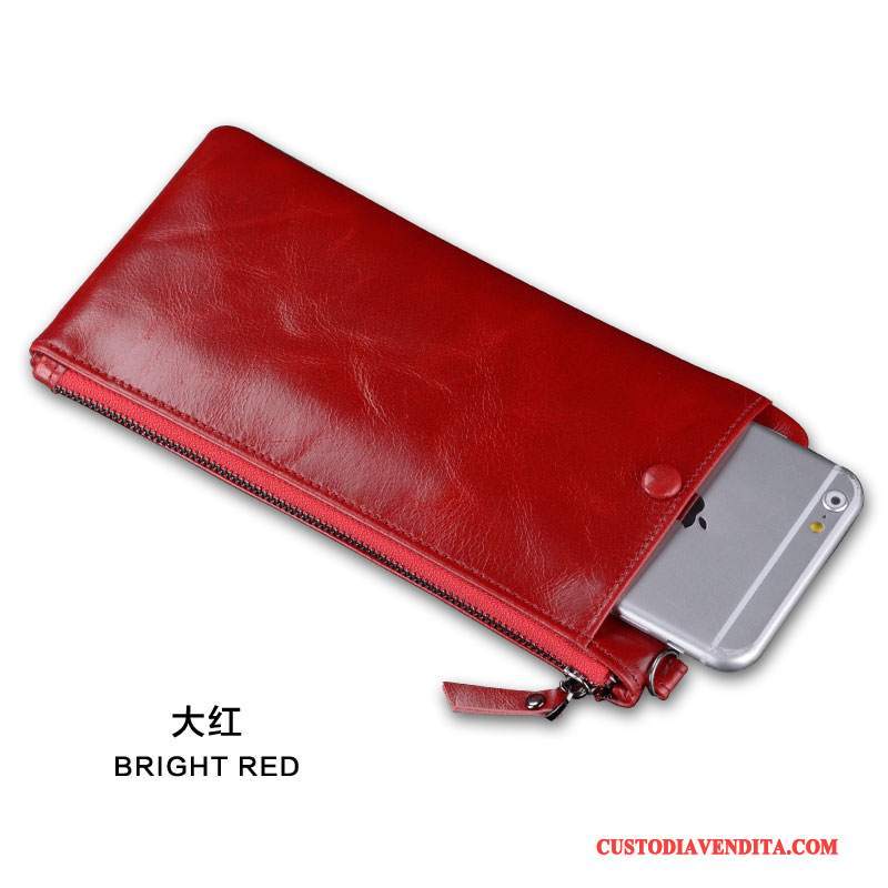 Custodia Sony Xperia E5 Protezione Borsetelefono, Cover Sony Xperia E5 Pelle Rosso