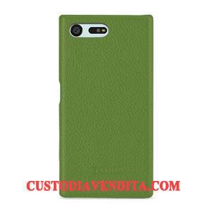 Custodia Sony Xperia X Compact Pelle Verde Antiscivolo, Cover Sony Xperia X Compact Protezione Telefono