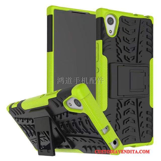 Custodia Sony Xperia Xa1 Creativo Supporto Verde, Cover Sony Xperia Xa1 Protezione Tutto Incluso Tre Difese