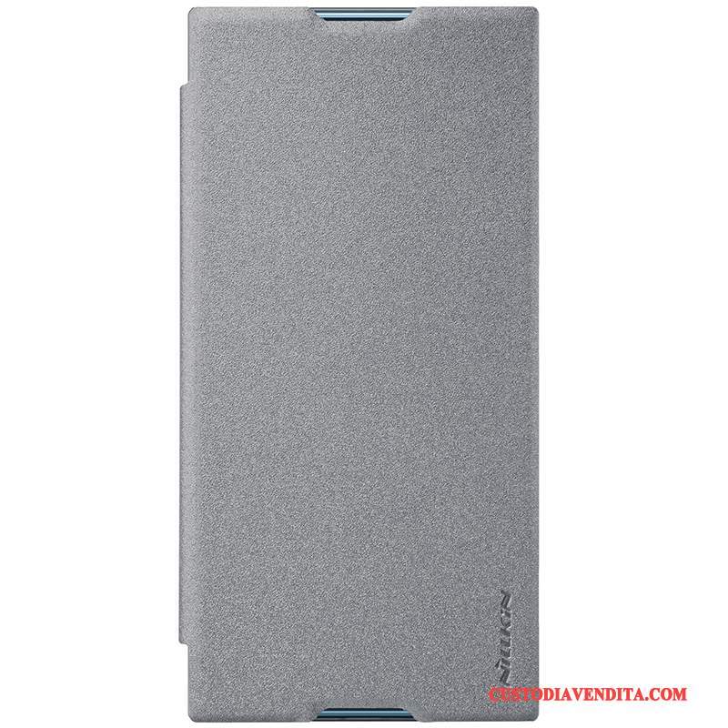 Custodia Sony Xperia Xa1 Plus Protezione Telefono Grigio, Cover Sony Xperia Xa1 Plus Pelle Oro Anti-caduta