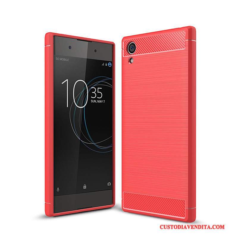 Custodia Sony Xperia Xa1 Plus Protezione Telefono Rosso, Cover Sony Xperia Xa1 Plus Morbido Fibra