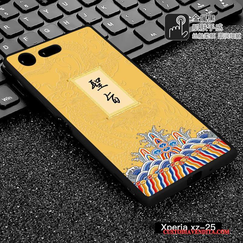 Custodia Sony Xperia Xz Premium Creativo Telefono Anti-caduta, Cover Sony Xperia Xz Premium Goffratura Tutto Incluso Giallo