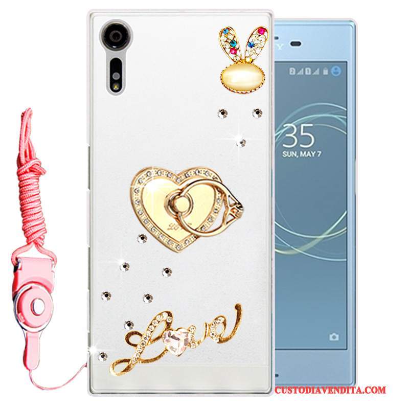 Custodia Sony Xperia Xz Strass Oro Morbido, Cover Sony Xperia Xz Silicone Telefono