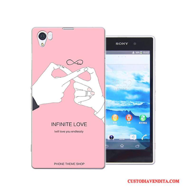 Custodia Sony Xperia Z1 Colore Anti-caduta Difficile, Cover Sony Xperia Z1 Protezione Rosatelefono