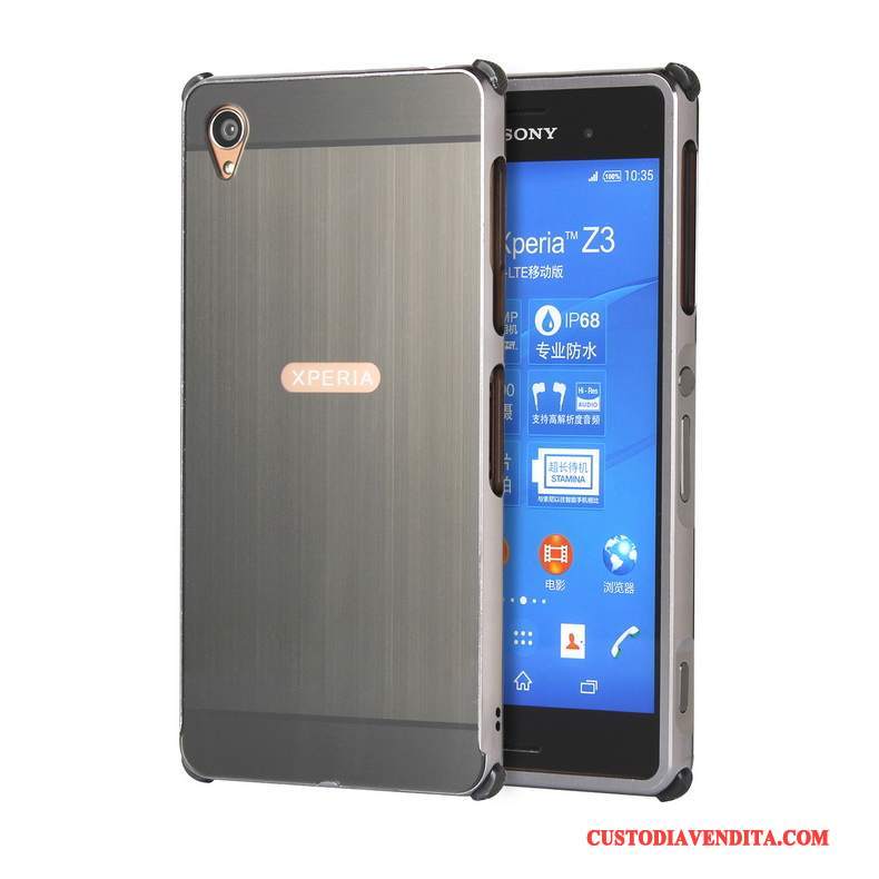 Custodia Sony Xperia Z3+ Protezione Anti-caduta Colore Profondo, Cover Sony Xperia Z3+ Coperchio Posteriore Grigio