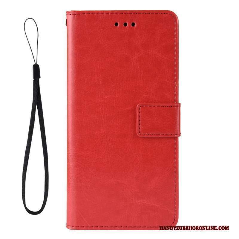 Custodia Xiaomi Mi Note 10 Lite Pelle Piccola Rosso, Cover Xiaomi Mi Note 10 Lite Folio Telefono Ornamenti Appesi