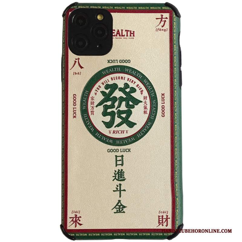 Custodia iPhone 11 Pro Creativo Anti-caduta Tendenza, Cover iPhone 11 Pro Goffratura Verde Tutto Incluso