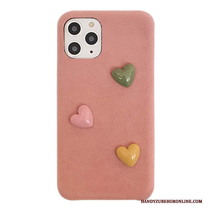 Custodia iPhone 11 Pro Creativo Morbido Rosa, Cover iPhone 11 Pro Protezione Telefono Peluche