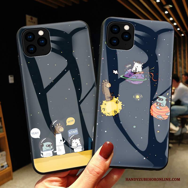 Custodia iPhone 11 Pro Max Cartone Animato Vetro Amanti, Cover iPhone 11 Pro Max Moda Tutto Incluso Bello