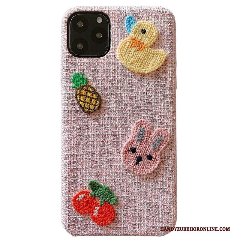 Custodia iPhone 11 Pro Max Protezione Animale Peluche, Cover iPhone 11 Pro Max Cartone Animato Di Personalità Rosa