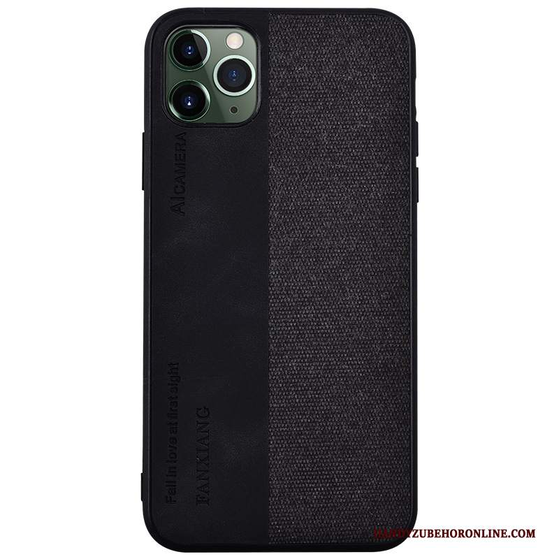 Custodia iPhone 11 Pro Pelle Anti-caduta Sottile, Cover iPhone 11 Pro Silicone Nero Amanti